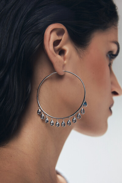 Image 3 of Adeena Silver Earrings with Sky Blue Zircons Ratu