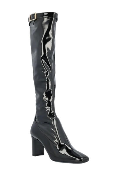 Image 5 of Saint Laurent Black Elle Square Toe Boots