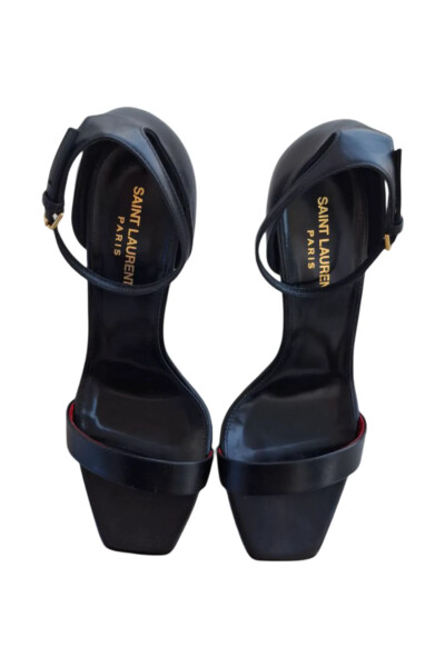 Image 4 of Saint Laurent Black Amber 105 strappy Sandal In Leather