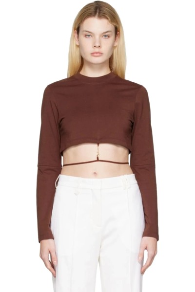 Image 3 of Jacquemus Brown Le T-Shirt Pino Cotton Top