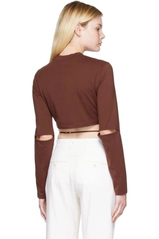 Jacquemus Brown Le T-Shirt Pino Cotton Top Brown